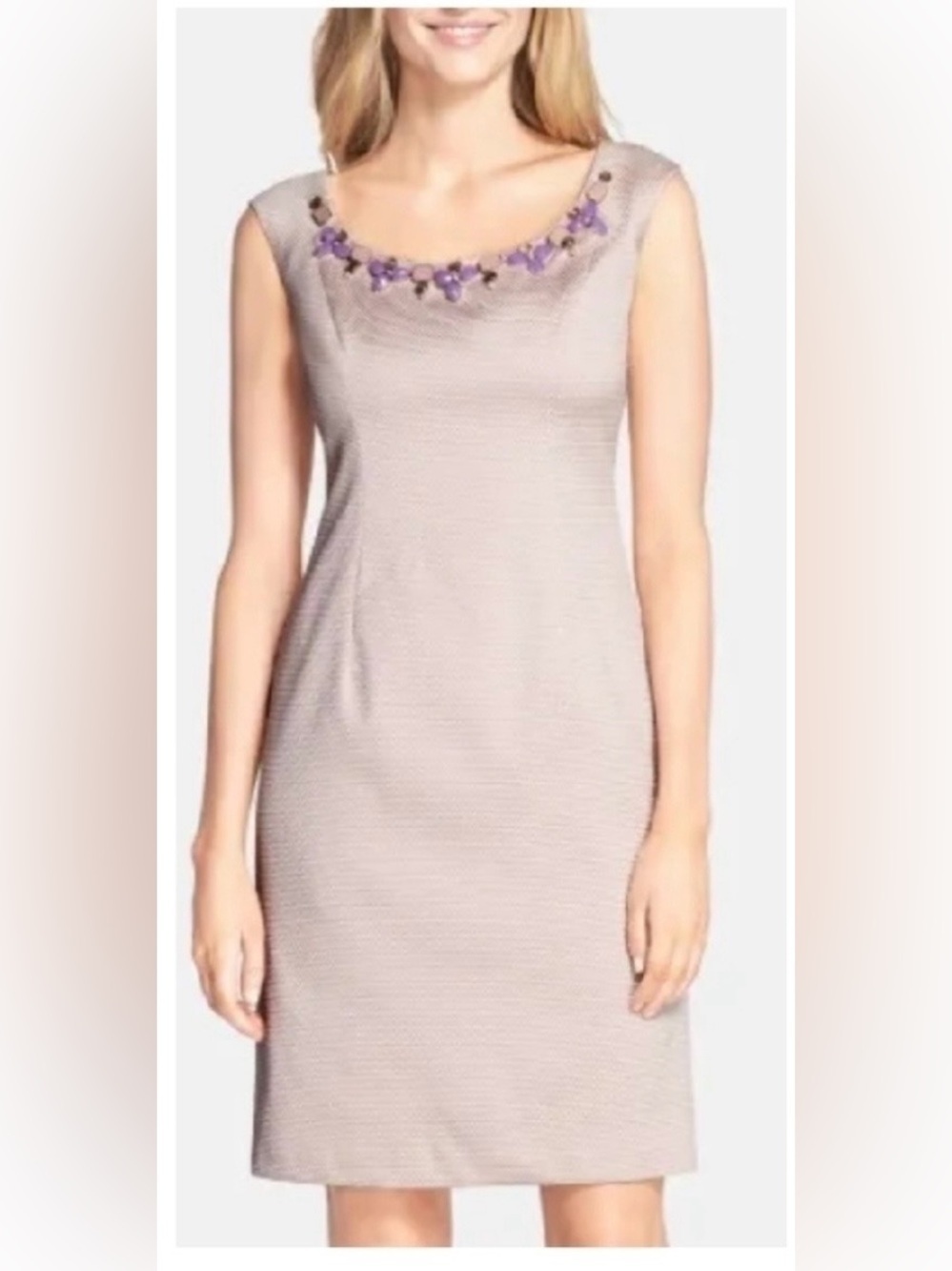 Adrianna Papell 6 Beaded
Textured Sheath Dress size 6